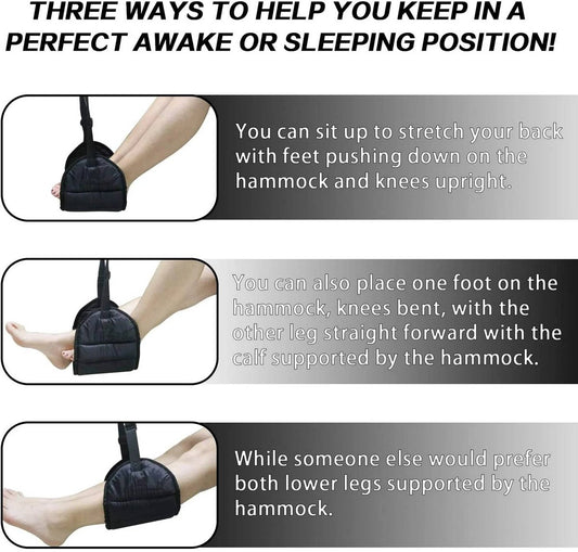 Airplane Footrest - Flying Leg Hammock - Prevents Back, Leg, Knee, and Hip Pain and Stiffness - Portable V1188-ZXY-10205