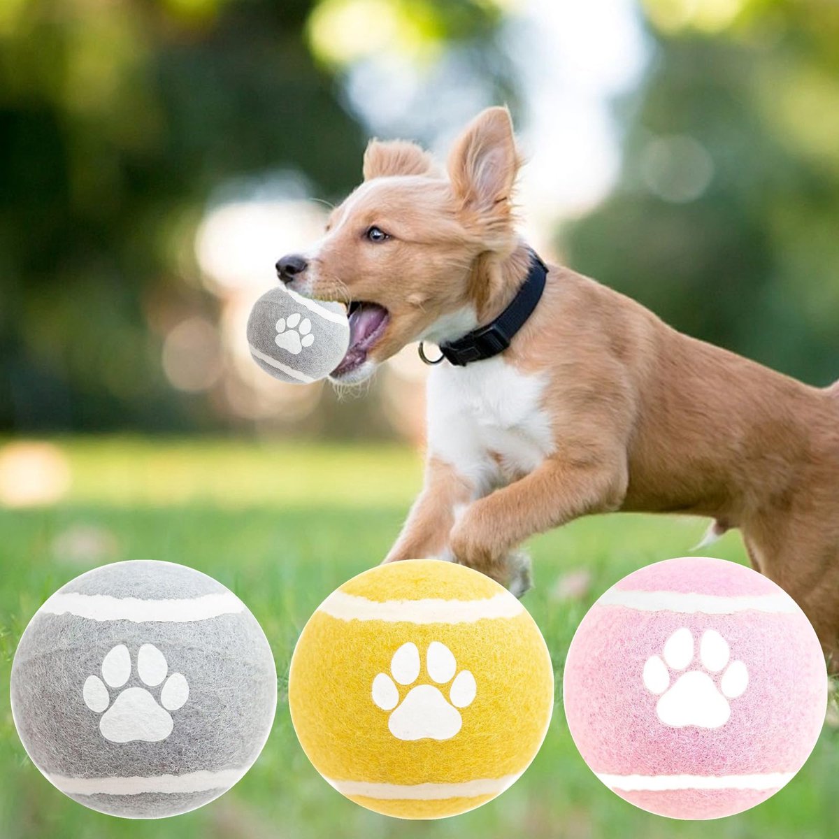 Dog Toys - 3-pack - Dog Puzzle - Interactive - sturdy elastic felt dog balls for retrieving - interactive dog V1188-ZXY-10206