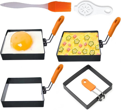 Egg Packaging - Pack of 4 - Egg Packaging - Square Egg Packaging - Non-stick Stainless Steel Square Shape - V1188-ZXY-10209