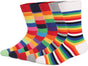 Socks - Comfort Cotton High Socks - Colorful Striped Socks (5 Pairs) V1188-ZXY-10215