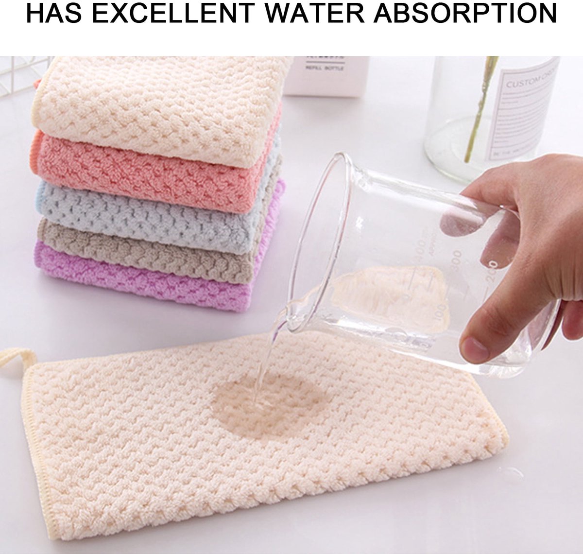 5-pack - Hanging ring, machine washable, quick drying - Hanging towels - Kitchen and bathroom towel strips V1188-ZXY-10220