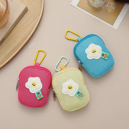 Storage Bag - Cute Mesh - Flowers - Keychain Wallet - Headphone Bag - Pendant Storage Bag - Multifunctional - V1188-ZXY-10221