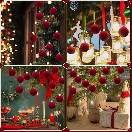 Christmas Balls - (30 pieces) - Plastic Christmas Balls - Red Christmas Balls - Christmas Tree Decorations - V1188-ZXY-10229