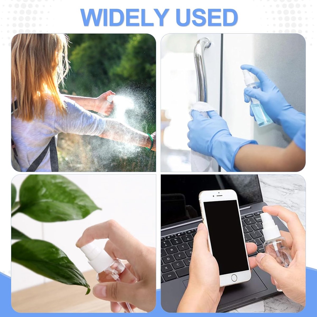 Spray Bottles (4-pack) - Refillable Plastic Spray Bottles - 50ml Spray Bottles - Empty Aerosol Cans - For V1188-ZXY-10231