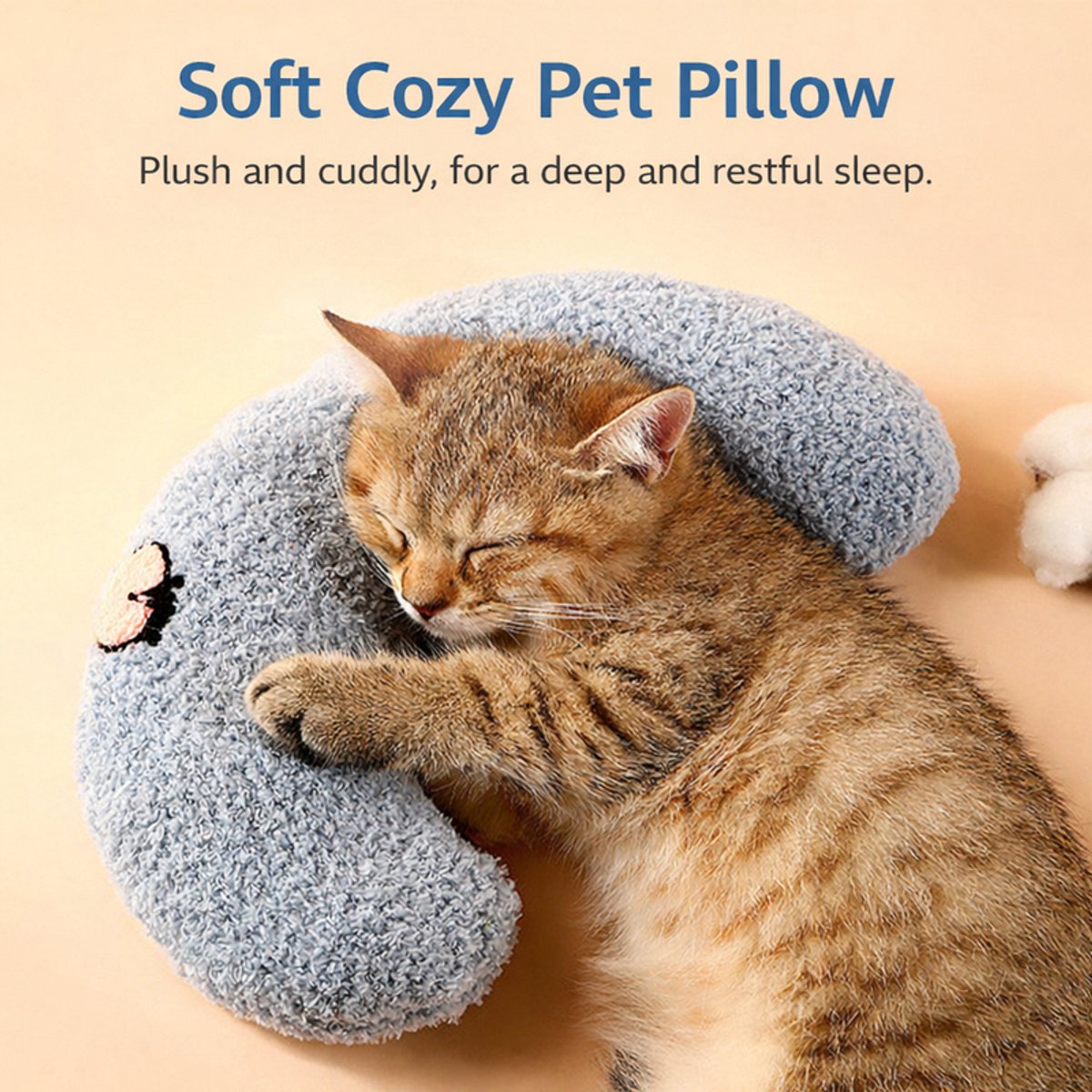 Pet Cushion - Soft Plush Pet Cushion - Cute Patterned Pet Mat - Comfortable Neck Support - Suitable for Cats V1188-ZXY-10232