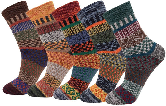 Socks - (5-pack) - Lounge Socks - Men's Lounge Socks - Warm Winter Socks for Men - Warm Socks - Men's Socks - V1188-ZXY-10233