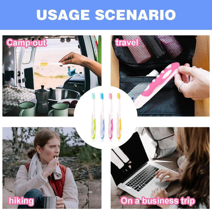 4-pack toothbrushes - Travel toothbrushes - Foldable toothbrushes - Foldable travel toothbrushes - Portable V1188-ZXY-10236