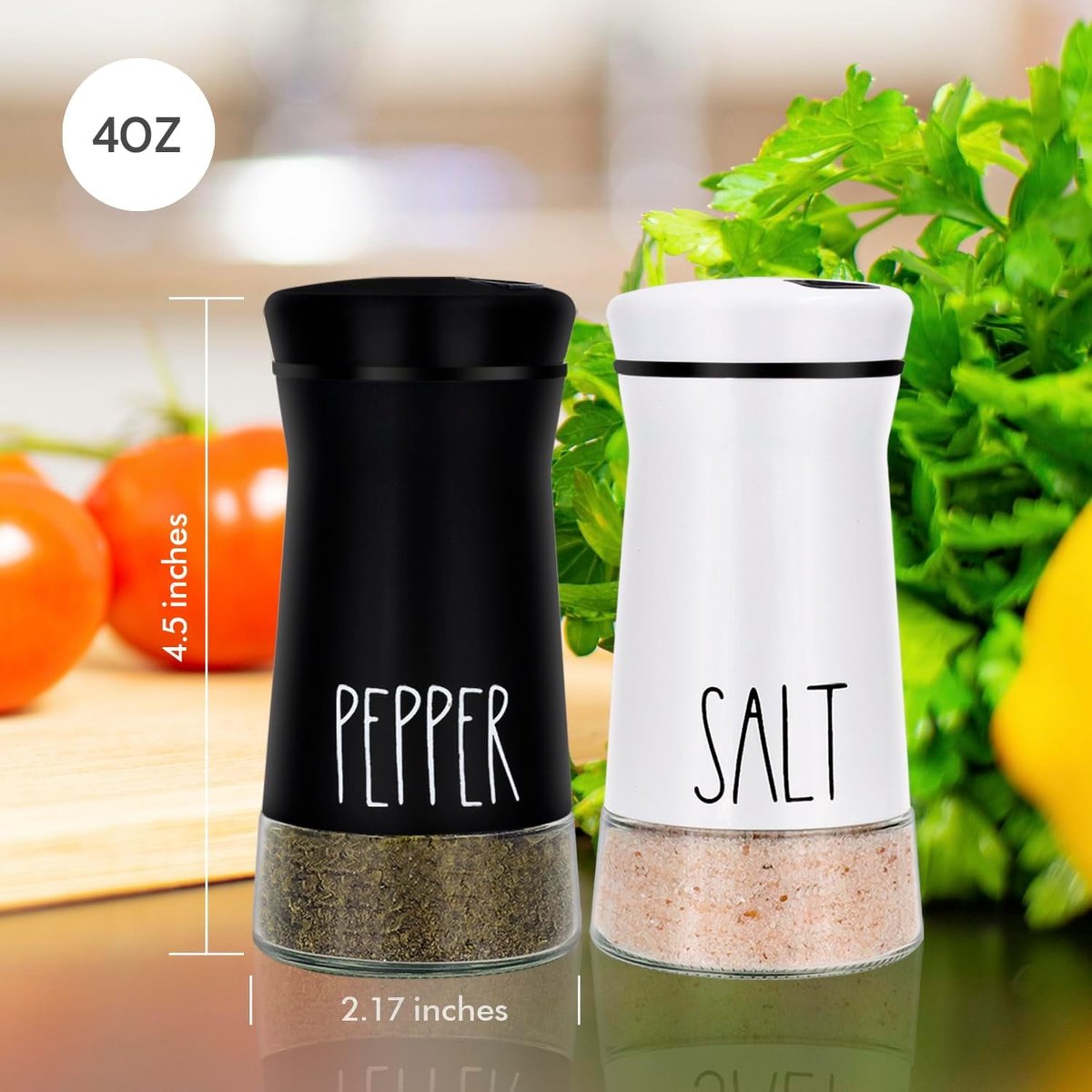 2-piece - stainless steel - with adjustable spout - farmhouse style - salt and pepper shaker V1188-ZXY-10242