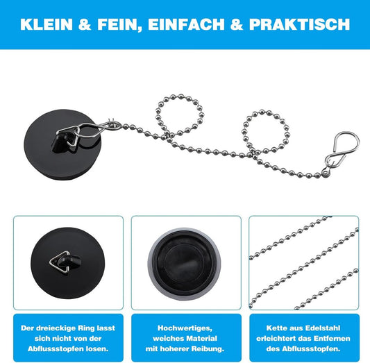 2-Pack Drain Plug - Sink Plug - Bath Plug for Home - Universal Plug Set - Diameter 42-45 mm - For Sinks - V1188-ZXY-10243