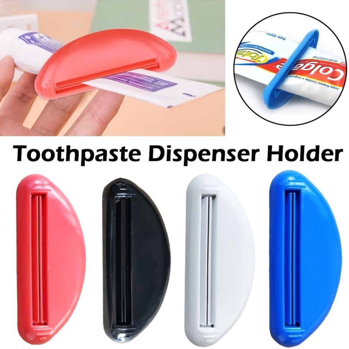 4-pack - Toothpaste tube squeezer - Dispenser - Toothpaste roller holder - Essential gadget for lazy people V1188-ZXY-10248