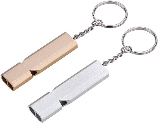 Whistles - Emergency Survival Whistles - Set of 2 - Extra Loud Aluminum Whistles for Outdoor Use - Slim V1188-ZXY-10249