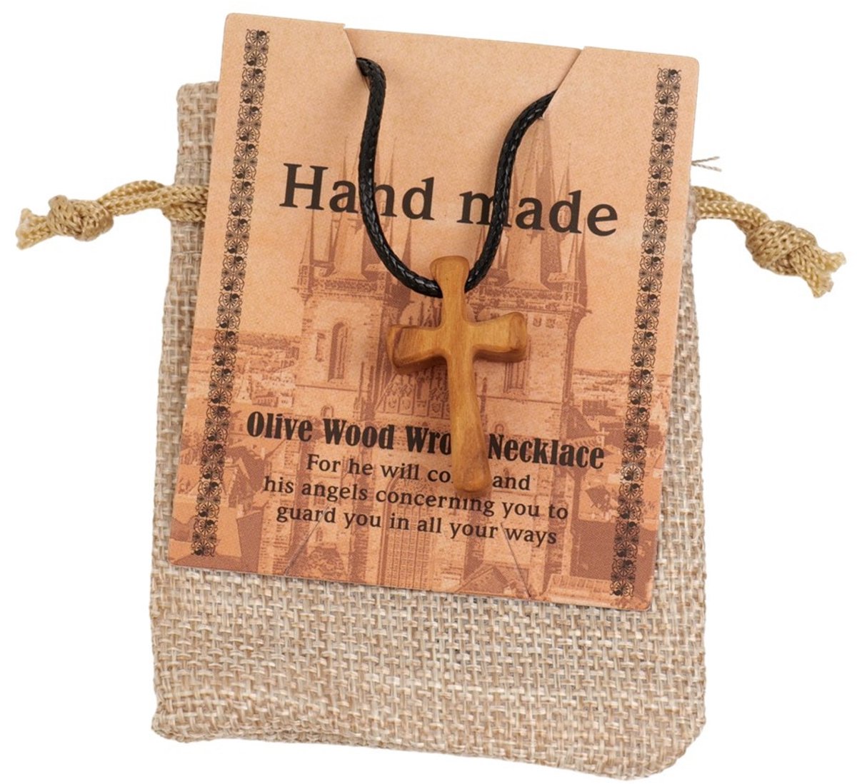 Olive Wood Cross Necklace - Simple and Personalized V1188-ZXY-10250