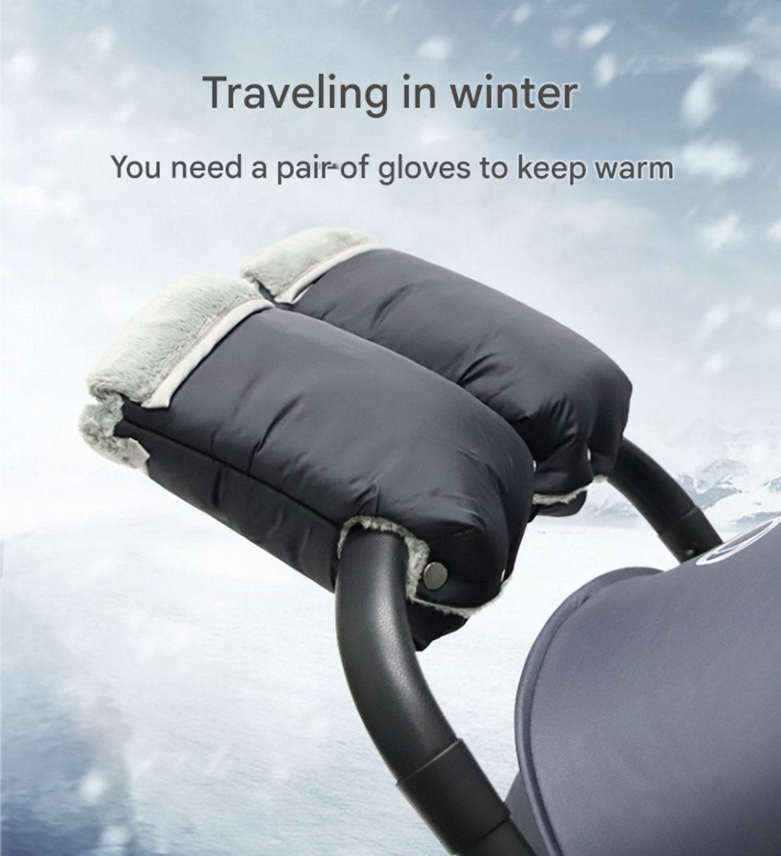 Warm gloves for strollers - water-repellent gloves for winter and snowy days - cold-resistant gloves for V1188-ZXY-10273