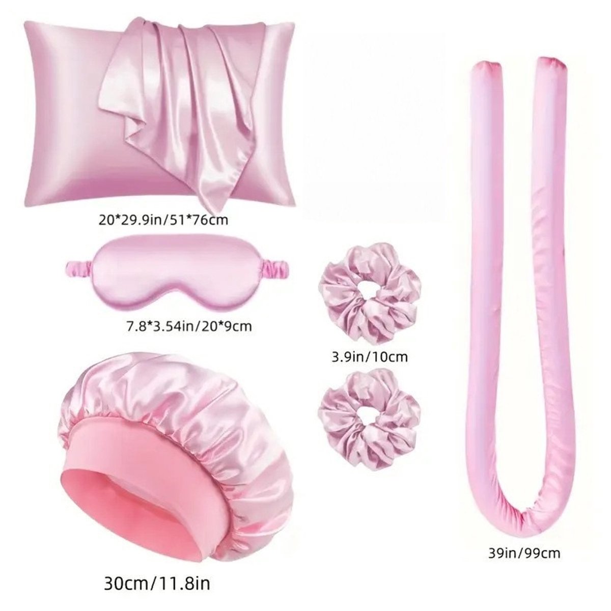 Set of 6 - Heat-Free Curling Iron - Curling Set for Home Use (Pink) V1188-ZXY-10286