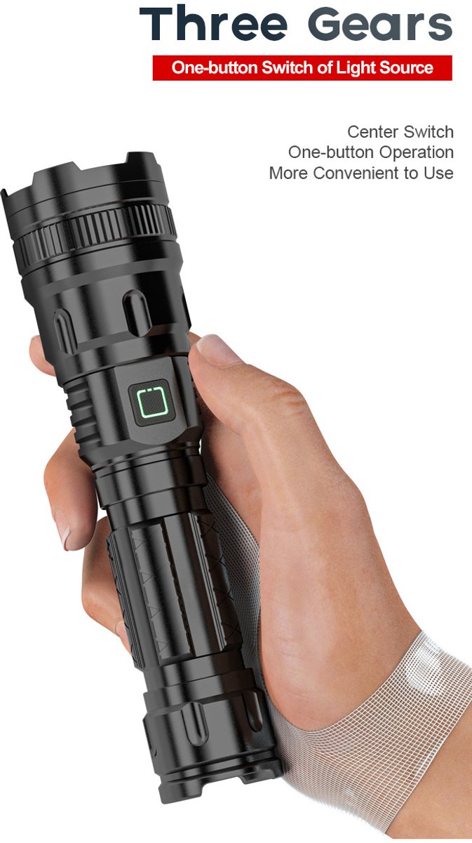 LED Flashlight - With Zoom Function & Waterproof - LED Flashlight - With Zoom Function & Waterproof - V1188-ZXY-10288