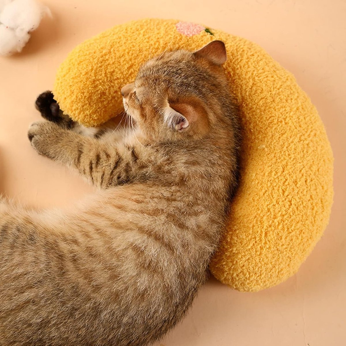 Pet Cushion - Soft Plush Pet Cushion - Cute Patterned Pet Mat - Comfortable Neck Support - Suitable for Cats V1188-ZXY-10298