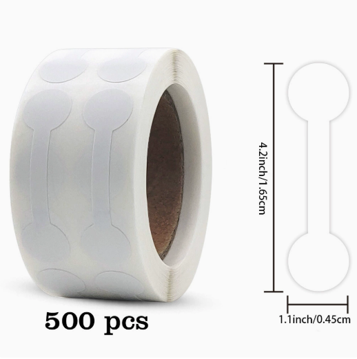 Price Tag Stickers - White + Kraft Paper - Rolled Blank Jewelry Price Tags - Suitable for Clothing, Rings, V1188-ZXY-10307