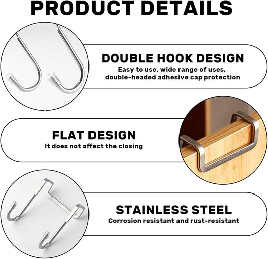 3-pack - Stainless steel - S-hooks - Clothes hangers with double hooks - Suitable for kitchens, bathrooms, V1188-ZXY-10308