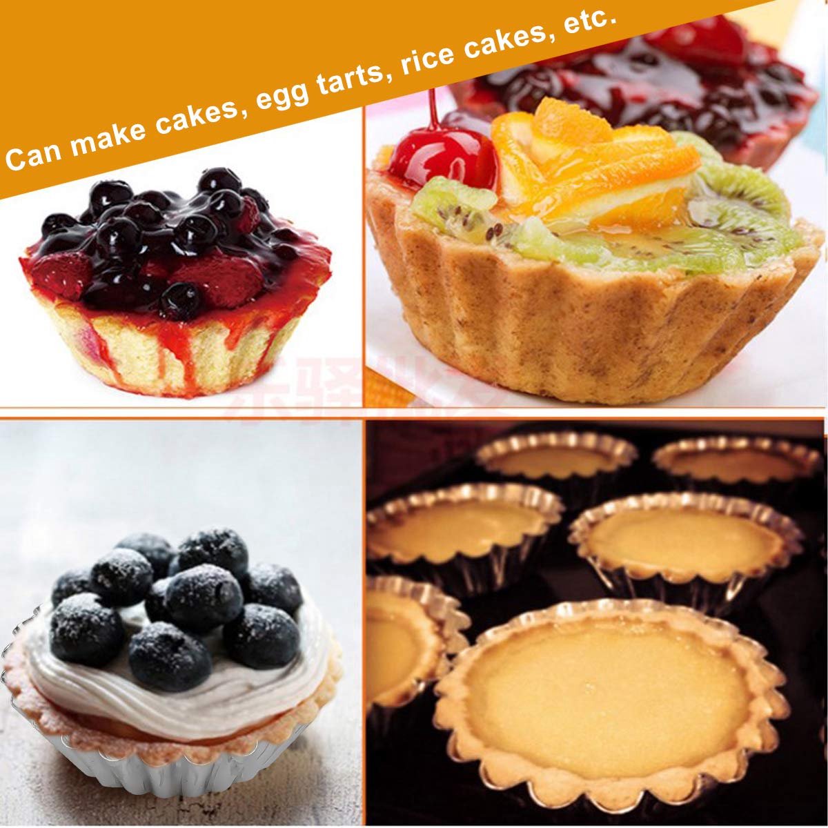 30-Piece Egg Pie Molds - Steel Baking Molds - Muffin Molds - Cupcake Molds - Pudding Molds - Desserts - Ice V1188-ZXY-10314