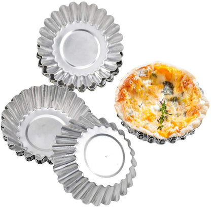 30-Piece Egg Pie Molds - Steel Baking Molds - Muffin Molds - Cupcake Molds - Pudding Molds - Desserts - Ice V1188-ZXY-10314