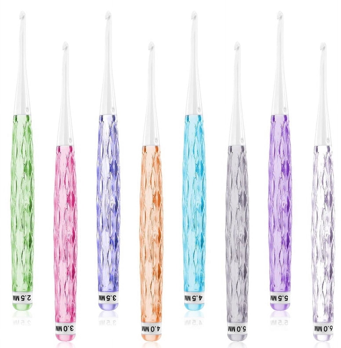 8-piece crochet hook set - crochet hook set with straight shaft - non-slip crochet hook grip - ergonomic V1188-ZXY-10317