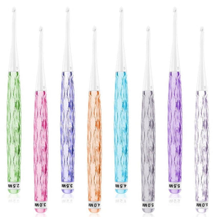 8-piece crochet hook set - crochet hook set with straight shaft - non-slip crochet hook grip - ergonomic V1188-ZXY-10317