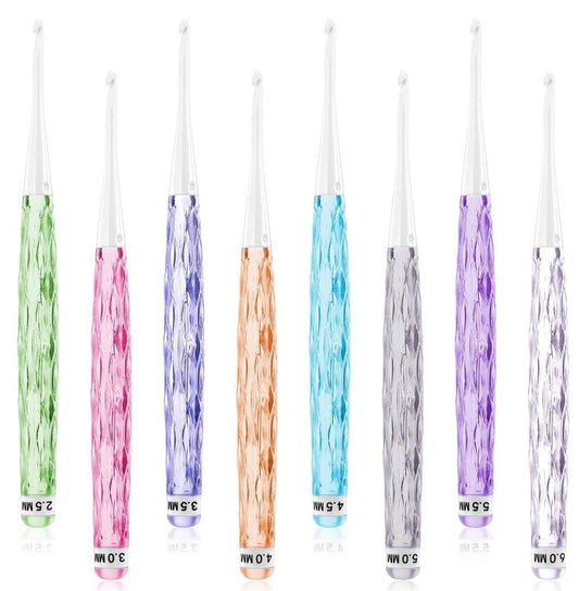 8-piece crochet hook set - crochet hook set with straight shaft - non-slip crochet hook grip - ergonomic V1188-ZXY-10317