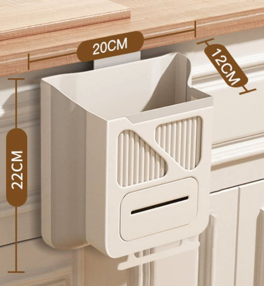 Waste Bin - Hanging Waste Bin - Foldable Waste Bin - Capacity: 7 Liters - Space-Saving Design - Suitable for V1188-ZXY-10324