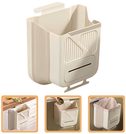Waste Bin - Hanging Waste Bin - Foldable Waste Bin - Capacity: 7 Liters - Space-Saving Design - Suitable for V1188-ZXY-10324