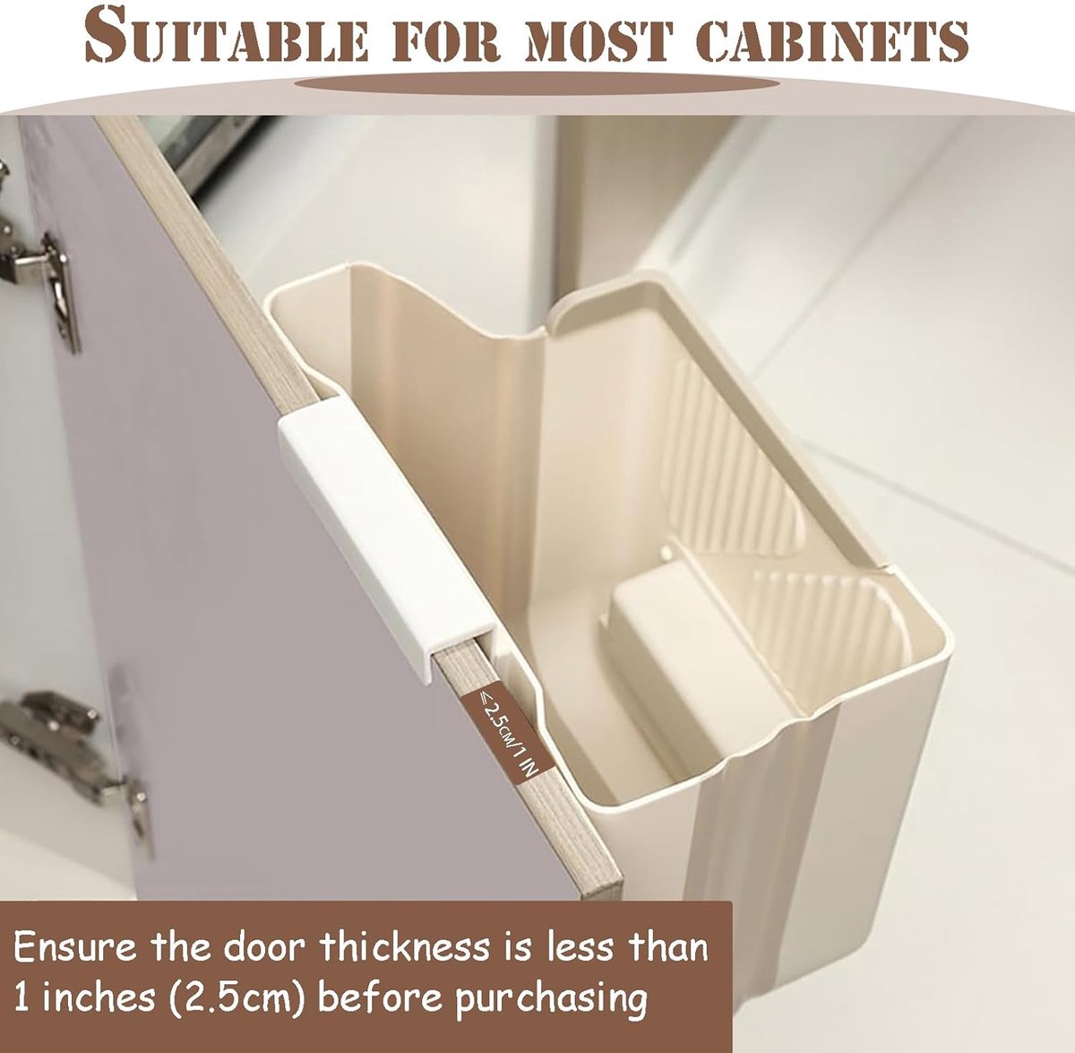 Waste Bin - Hanging Waste Bin - Foldable Waste Bin - Capacity: 7 Liters - Space-Saving Design - Suitable for V1188-ZXY-10324