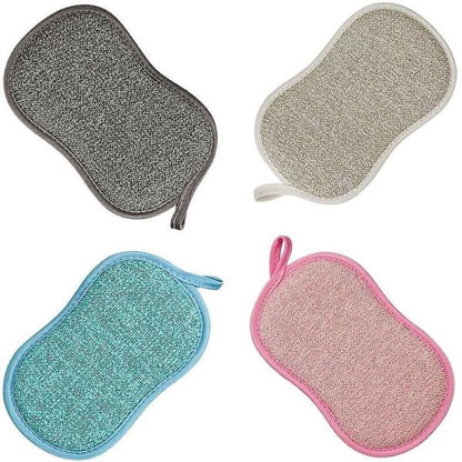 4-pack - Reusable - Microfiber - Antibacterial - Dishwashing sponge - Scouring pad - Non-stick coating for V1188-ZXY-10337