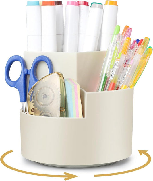 Desktop Rotating Pencil Holder - 3-Compartment Rotating Pencil Holder - Pencil Organizer - 360 Degree V1188-ZXY-10340