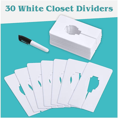 Wardrobe dividers - for hanging clothes - rectangular clothes dividers on racks - white wardrobe 40 pieces V1188-ZXY-10350