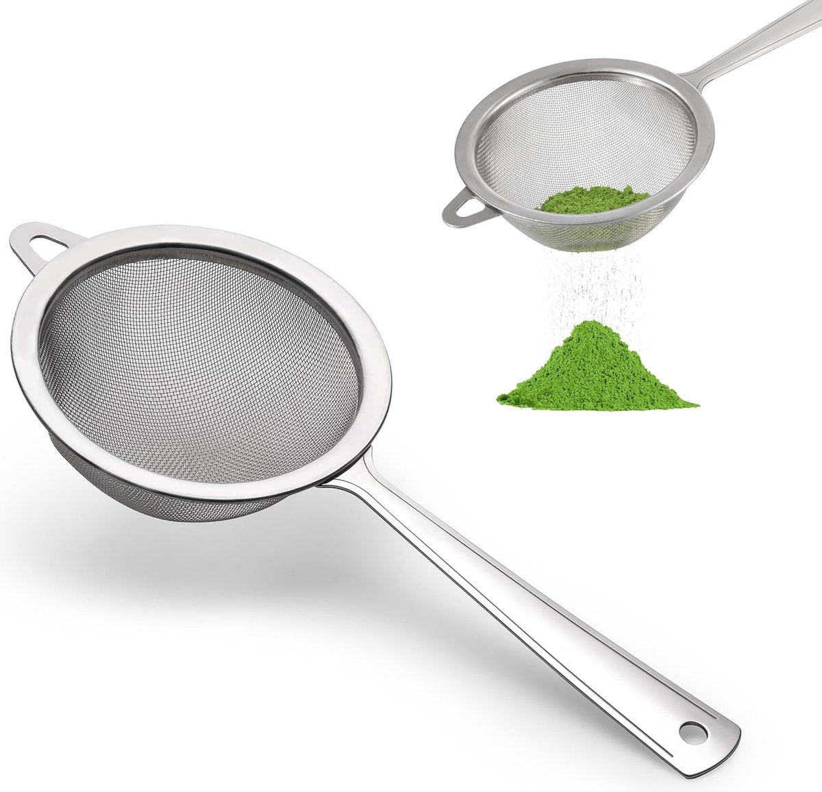 Matcha filter - 2 pieces - Tea filter - Stainless steel filter - Kitchen filter - Mini filter - Flour sieve - V1188-ZXY-10360