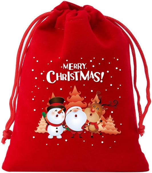 5-pack Christmas gift bags - velvet material - candy bags for children - Christmas apple bags - reusable V1188-ZXY-10361