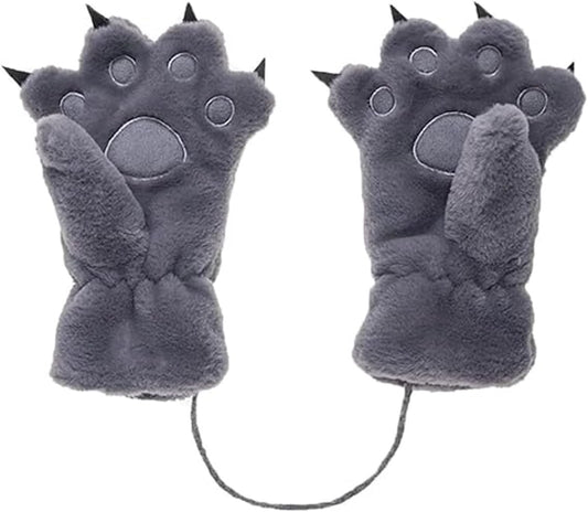 Gloves - 1 pair - Winter gloves - Cartoon gloves - Neckband - Children's gloves - Warm gloves - Plush gloves V1188-ZXY-10362