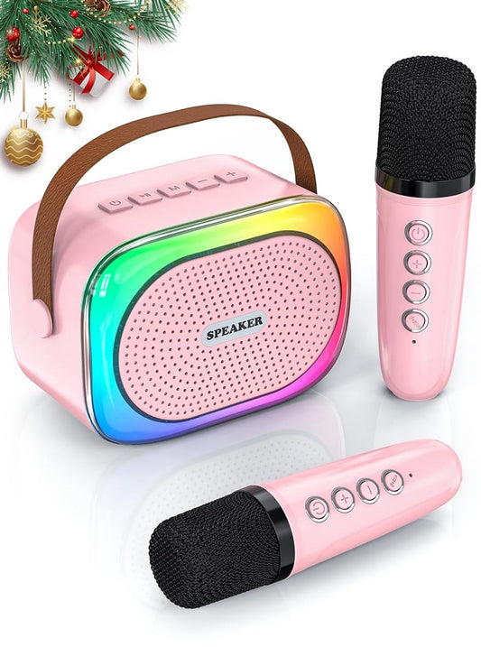 Karaoke Set for Kids - Portable Bluetooth Speaker for Car - Equipped with 2 Karaoke Microphones - Voice V1188-ZXY-10363