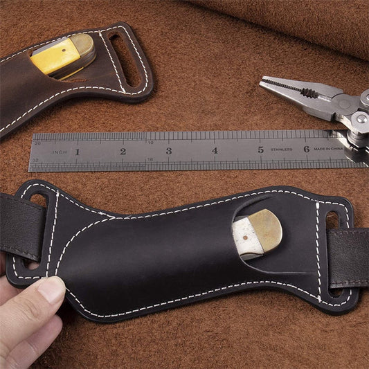Waist Pack - Belt Holster for Folding Knife - Hip Tool Holster - Waist Pack for 5" Folding Knife - Black V1188-ZXY-10371