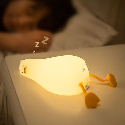 Night Light - Lying Duck Night Light - Pat Light - LED Rotating Duck - Rechargeable Sleeping Companion - V1188-ZXY-10376