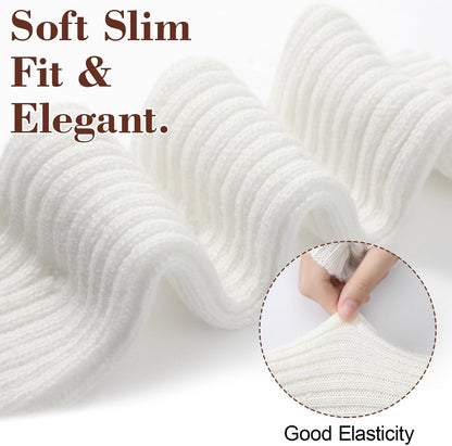 Arm Sleeves - Women's Long Fingerless - Knitted Y2K Arm Sleeves - (Vit) V1188-ZXY-10381