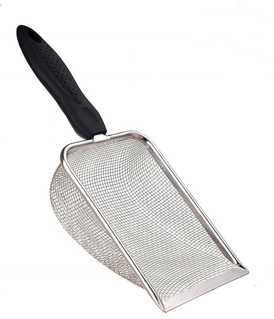 Cat Litter Scoop - Small Stainless Steel Cat Litter Scoop with Mesh - For Cleaning Reptile Cat Litter - Metal V1188-ZXY-10384