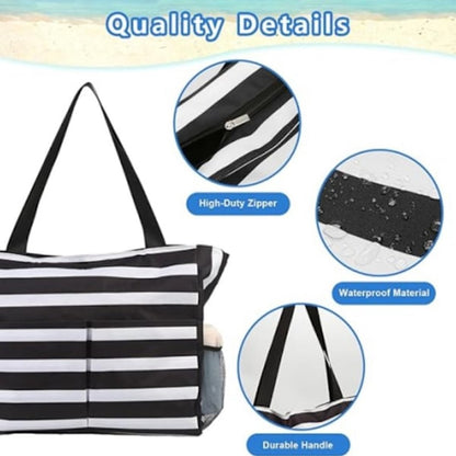 Beach Bag - Waterproof Foldable Beach Bag - Large - Foldable - Women's Beach Bag - Large Capacity - Portable V1188-ZXY-10385