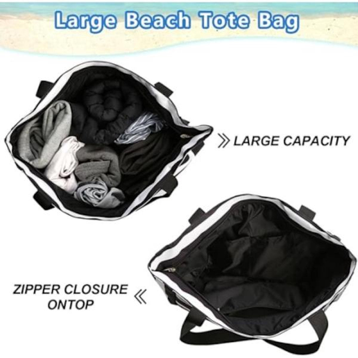 Beach Bag - Waterproof Foldable Beach Bag - Large - Foldable - Women's Beach Bag - Large Capacity - Portable V1188-ZXY-10385