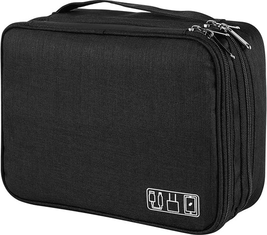 Cable Organizer Travel Bag - Waterproof Portable Cable Organizer - For Chargers, USB Sticks, Headphones, V1188-ZXY-10388