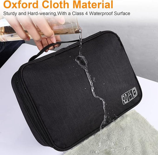 Cable Organizer Travel Bag - Waterproof Portable Cable Organizer - For Chargers, USB Sticks, Headphones, V1188-ZXY-10388