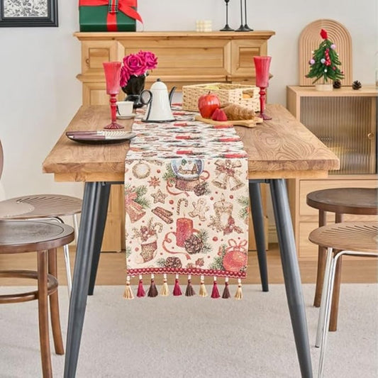 Table Runner - Christmas Table Runner - Home Decoration - Christmas Decoration - Christmas Snowball Pattern V1188-ZXY-10391