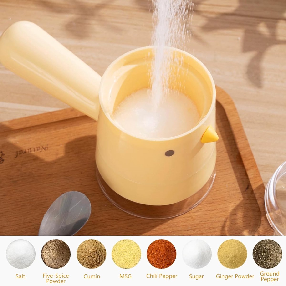 Spice jars - salt or pepper jars - refillable spice dispensers - 85 grams - beautiful kitchen accessories - V1188-ZXY-10393