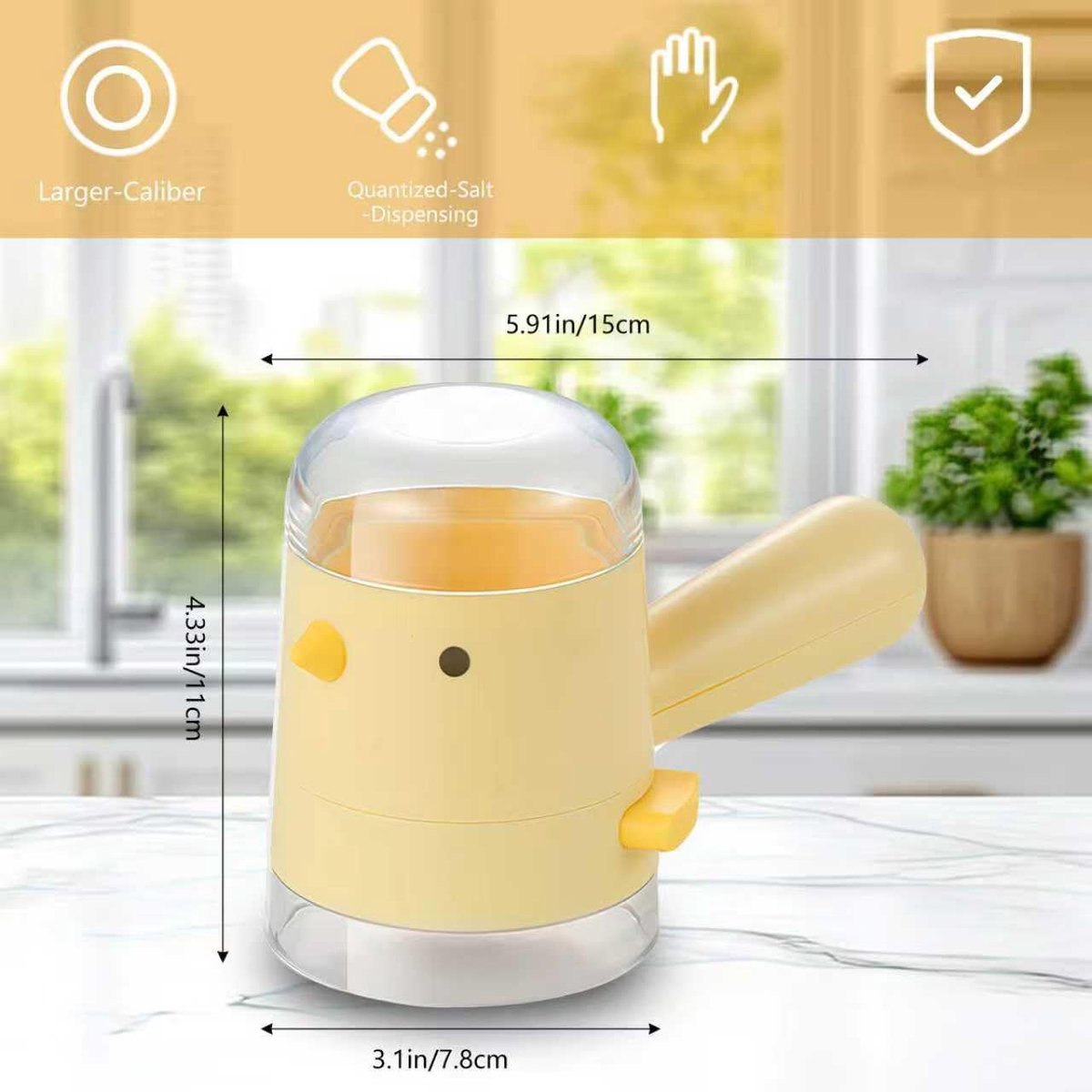 Spice jars - salt or pepper jars - refillable spice dispensers - 85 grams - beautiful kitchen accessories - V1188-ZXY-10393