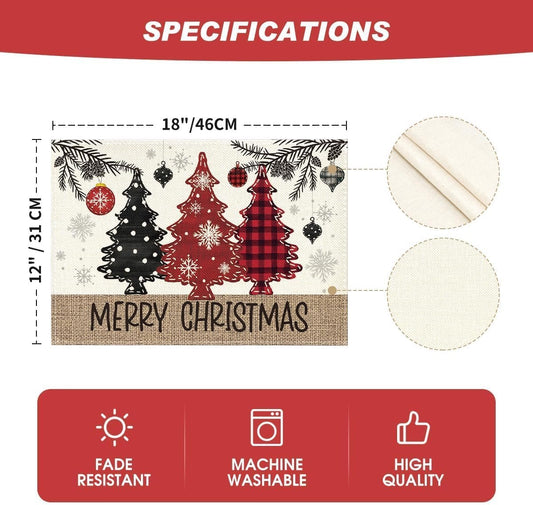 Placemats - Set of 4 - Christmas placemats - Table mats - Coasters - Christmas decorative placemats - 46x31cm V1188-ZXY-10395