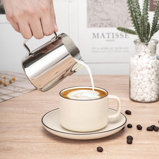 Milk Frothing Cup - 350ml Milk Frothing Cup - Clear Markings - Cappuccino Espresso Machine Accessory Made of V1188-ZXY-10402